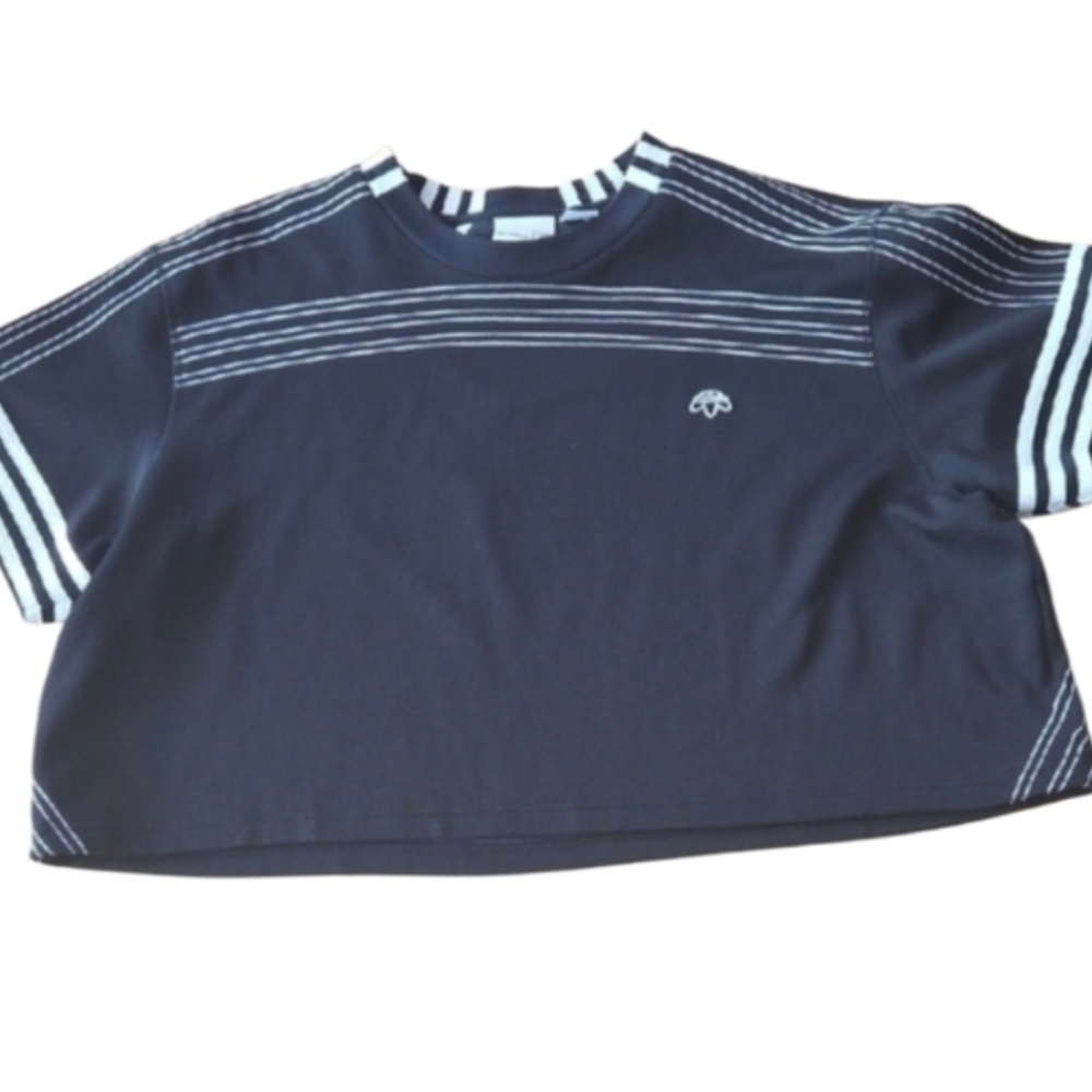 Adidas X Alexander Wang Black and White Limited Edition Striped Top